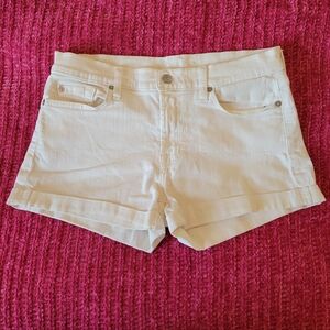 7 For All Mankind Women's White Jean Shorts